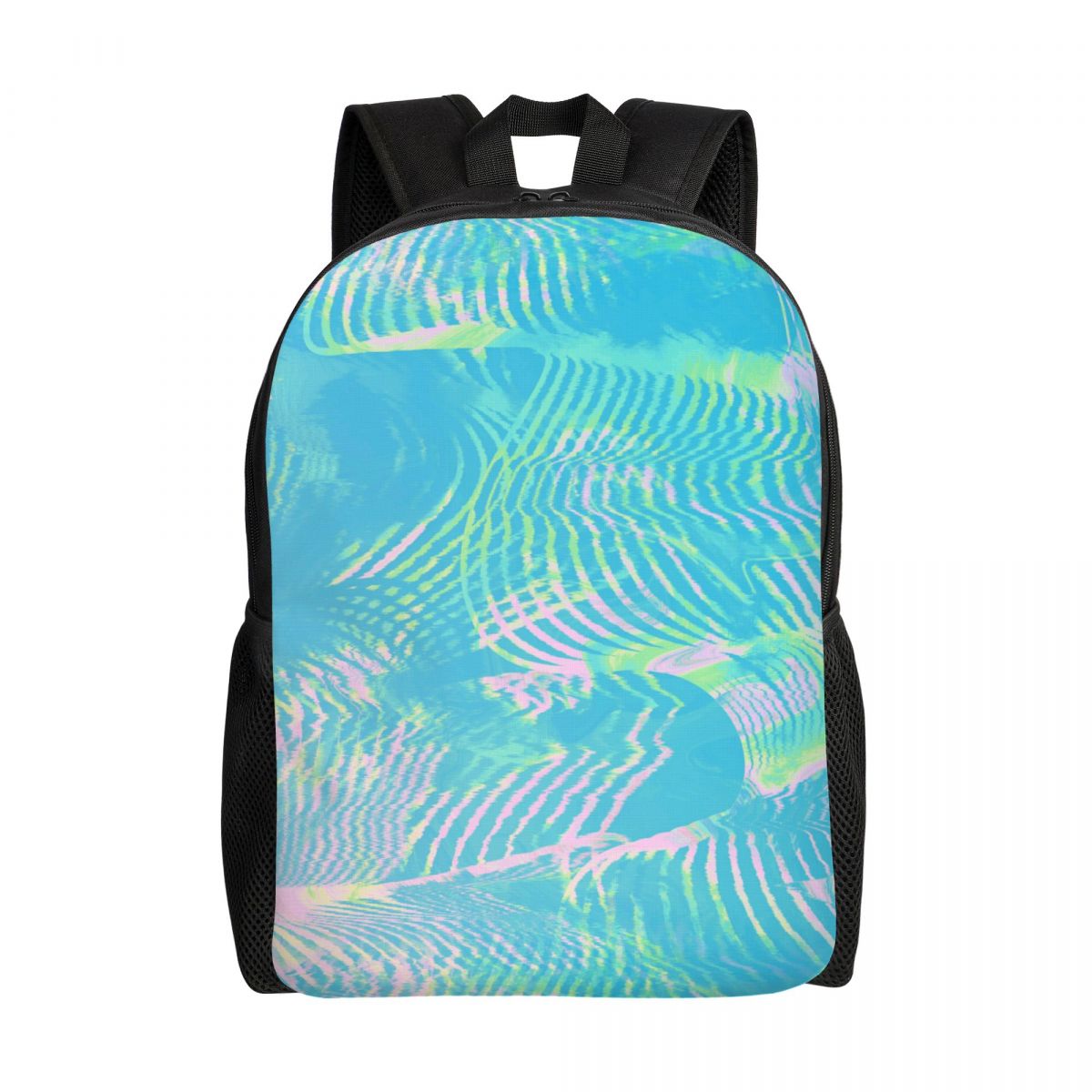 Laptop Accessories Bag For Men - Custom Wave-green Abstract Texture Backpack for