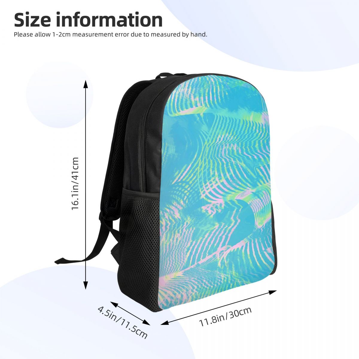 Custom Wave-green Abstract Tex - Laptop Accessories Bag For Men ulasan dan harga