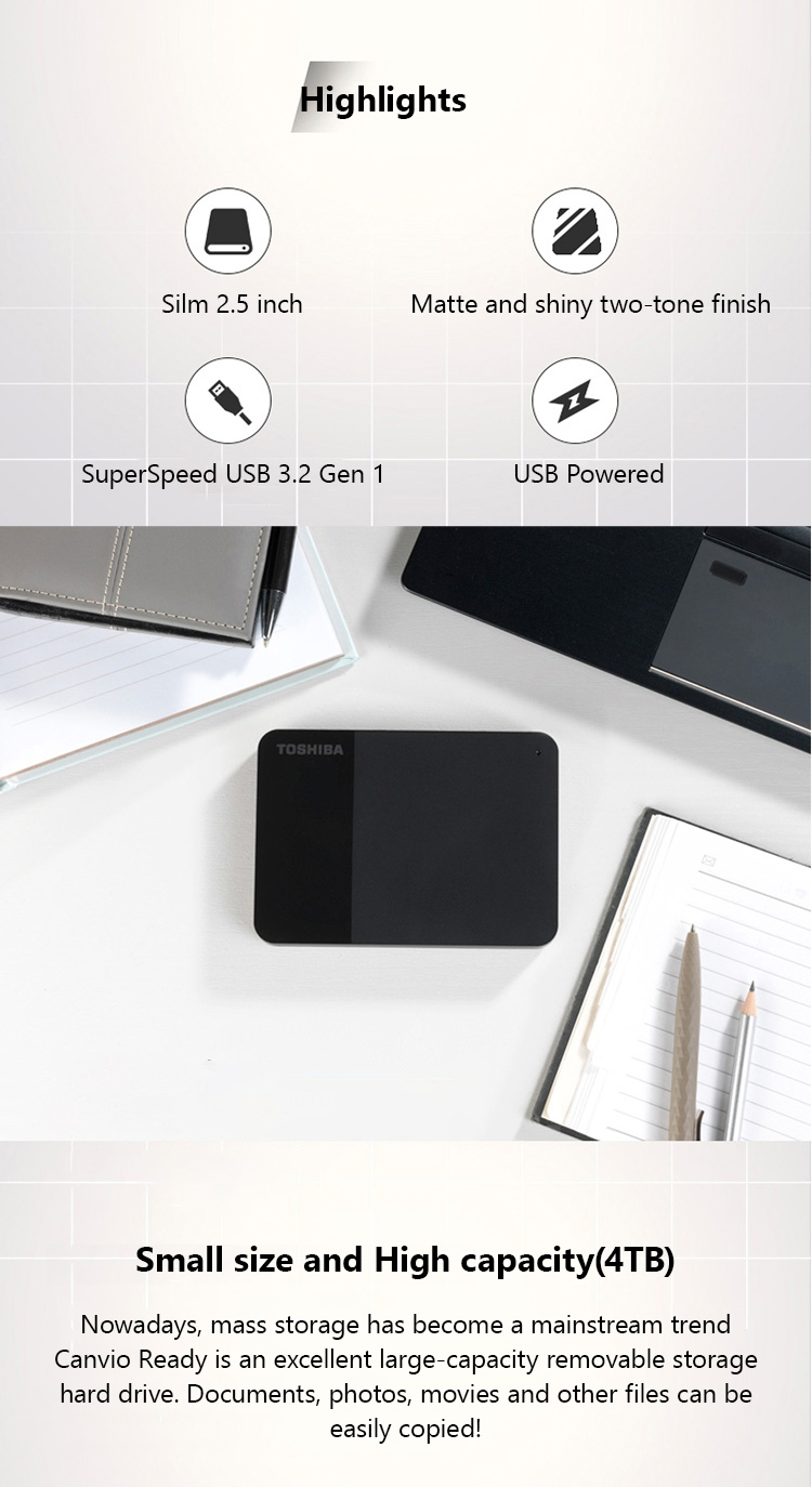 Toshiba B3 Canvio Ready 1TB 2T - Laptop External Accessories ulasan dan harga